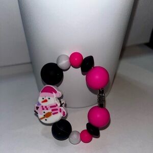 New Christmas winter snowman Stanley cup backpack purse charm handmade!